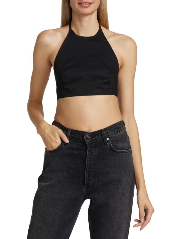 Reese Cooper Fresh Air Cropped Open-Back Top
